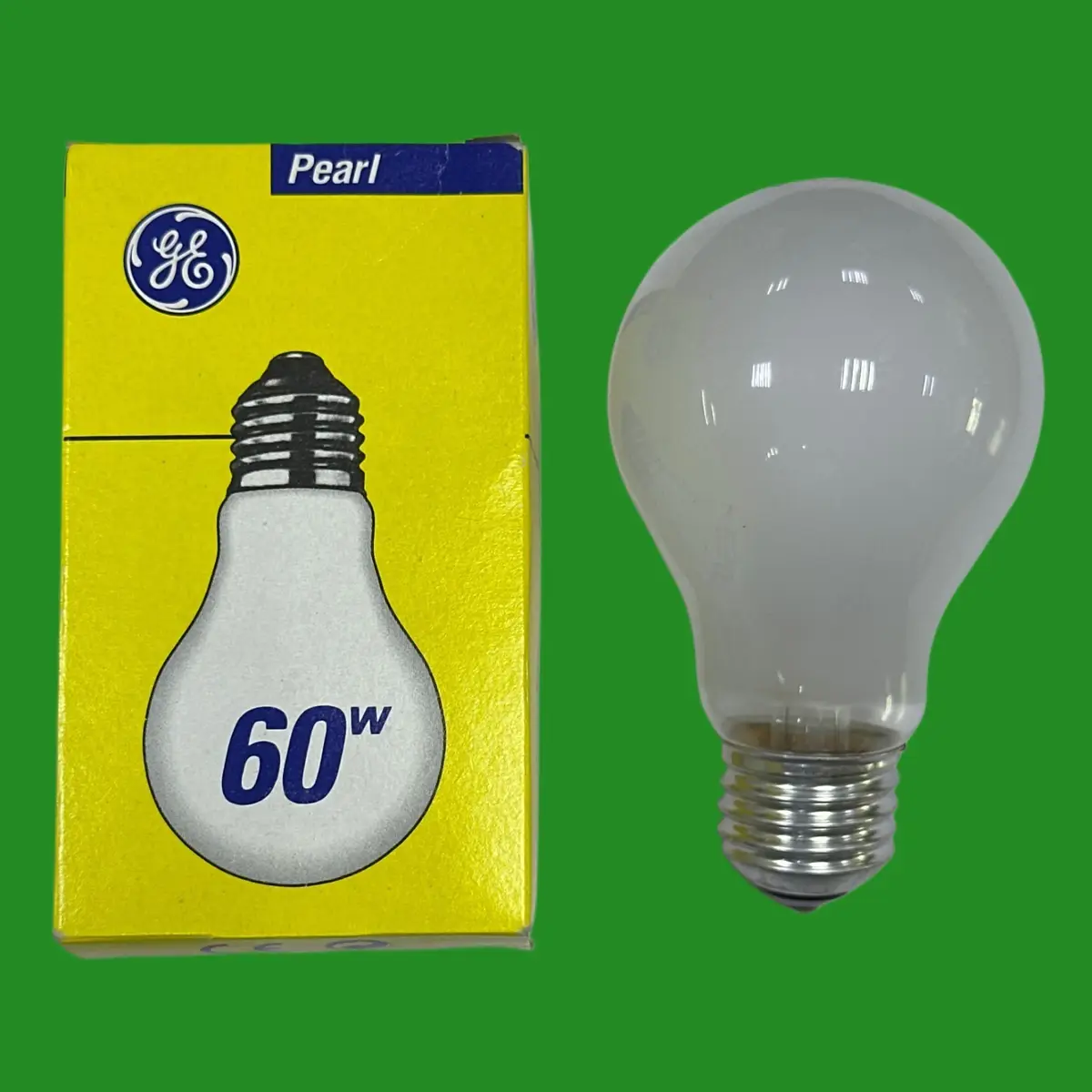 6x 60W GE Dimmable Pearl GLS A60 Incandescent Light Bulbs ES E27 Edison Screw