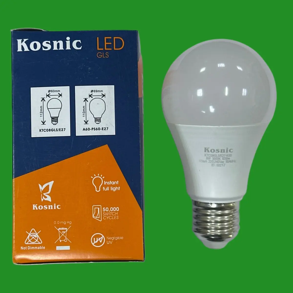 2x 8W (=61W) Kosnic GLS LED Light Bulbs ES E27 Edison Screw 3000K Lamp - image 2 | Free standard UK delivery included | Discount Quality Products
