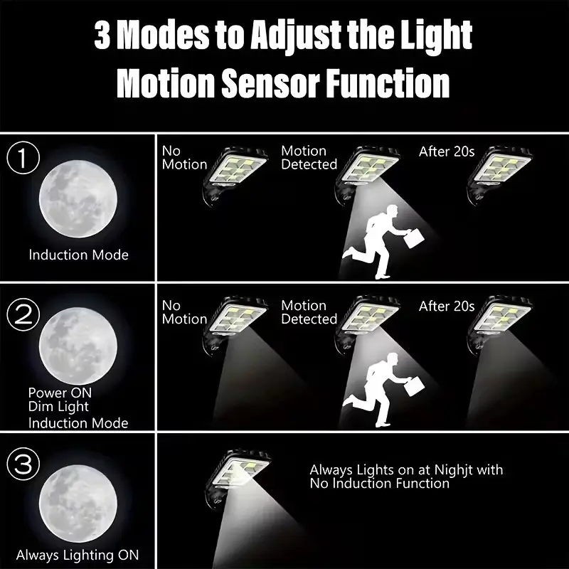 Solar LED PIR Motion Sensor Rechargeable Wall Light Outdoor Light Garden Yard - image 3 | Free standard UK delivery included | Discount Quality Products