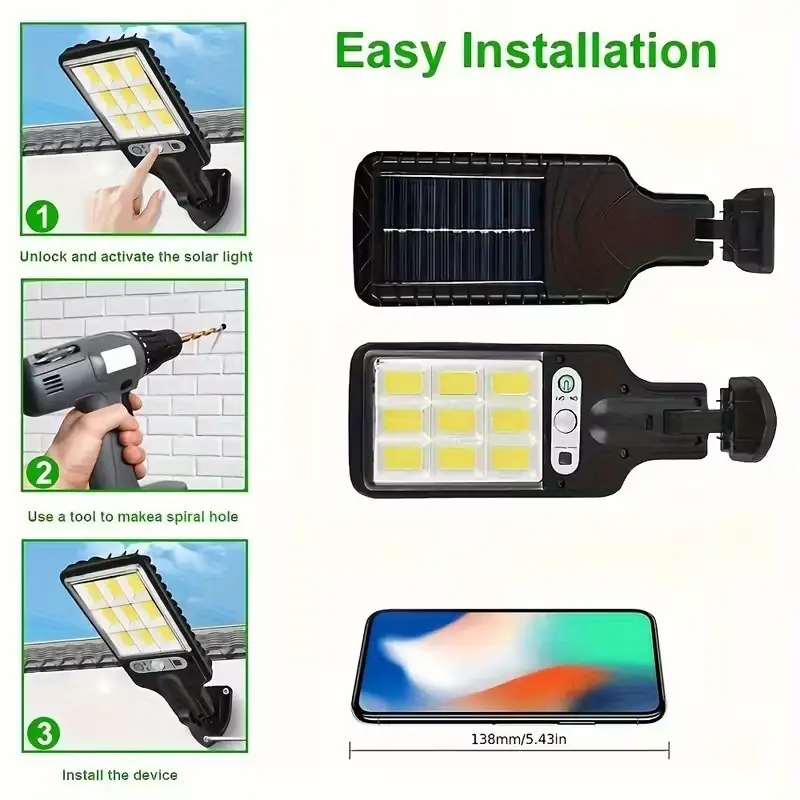 Solar LED PIR Motion Sensor Rechargeable Wall Light Outdoor Light Garden Yard - image 7 | Free standard UK delivery included | Discount Quality Products