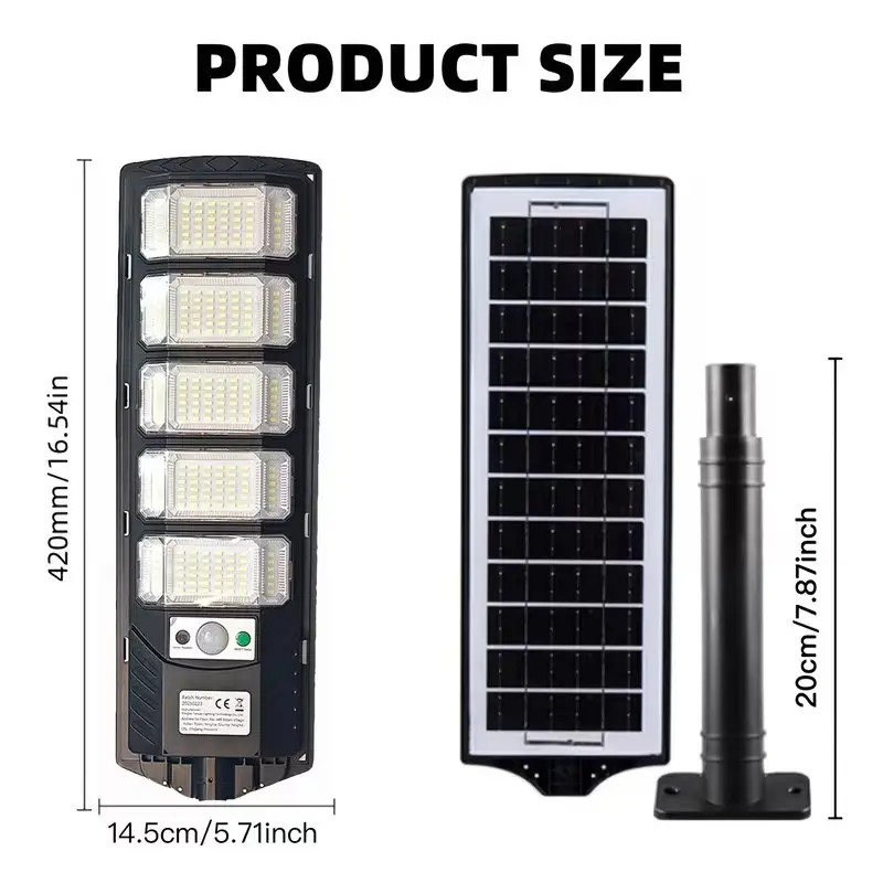 240 LED Solar PIR Motion Sensor Street Light IP65 Outdoor Lamp for Garden, Yard - image 2 | Free standard UK delivery included | Discount Quality Products