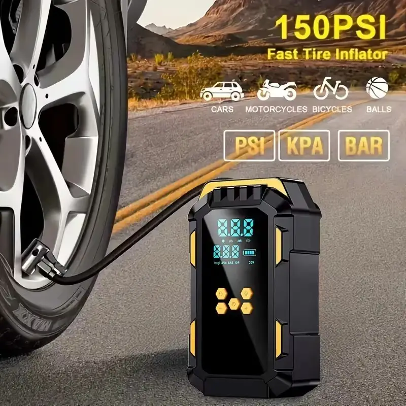 Heavy-Duty Portable Jump Starter & Air Compressor 150 PSI Digital Gauge LED SOS - image 2 | Free standard UK delivery included | Discount Quality Products