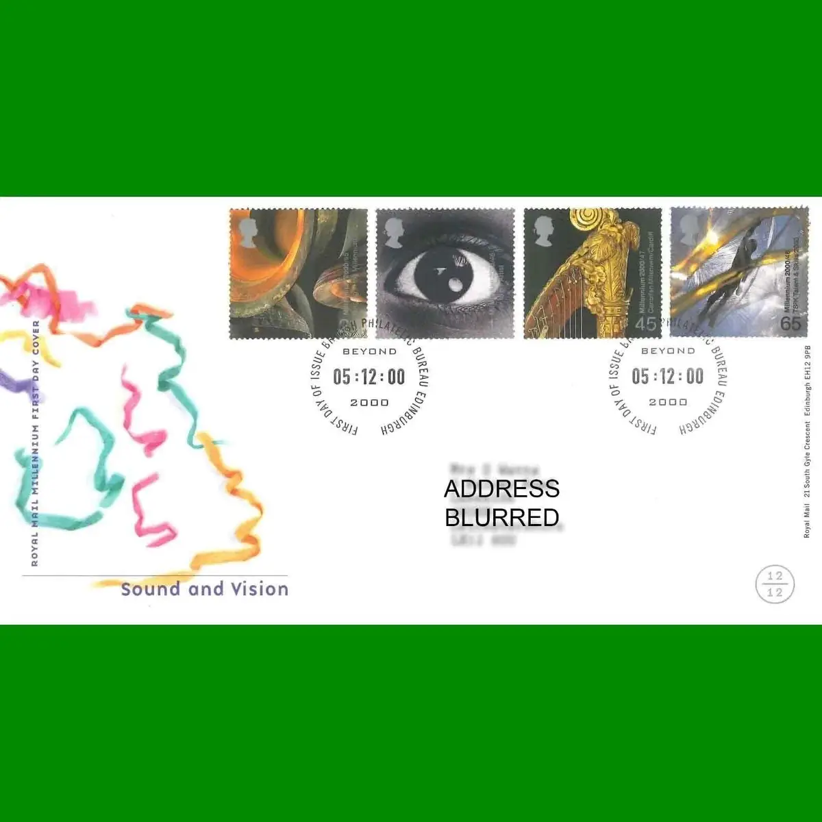 FDC Sound &amp; Vision, Millennium, Royal Mail First Day Cover Stamps, 5.12.2000