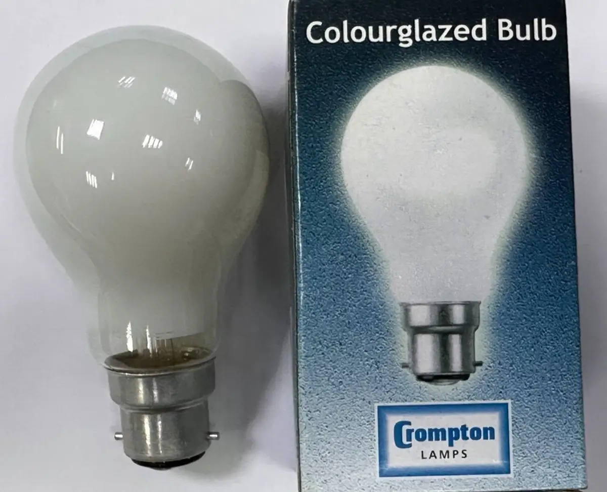 2x 25W White Coloured Incandescent Dimmable GLS Light Bulbs Lamp Bayonet BC B22
