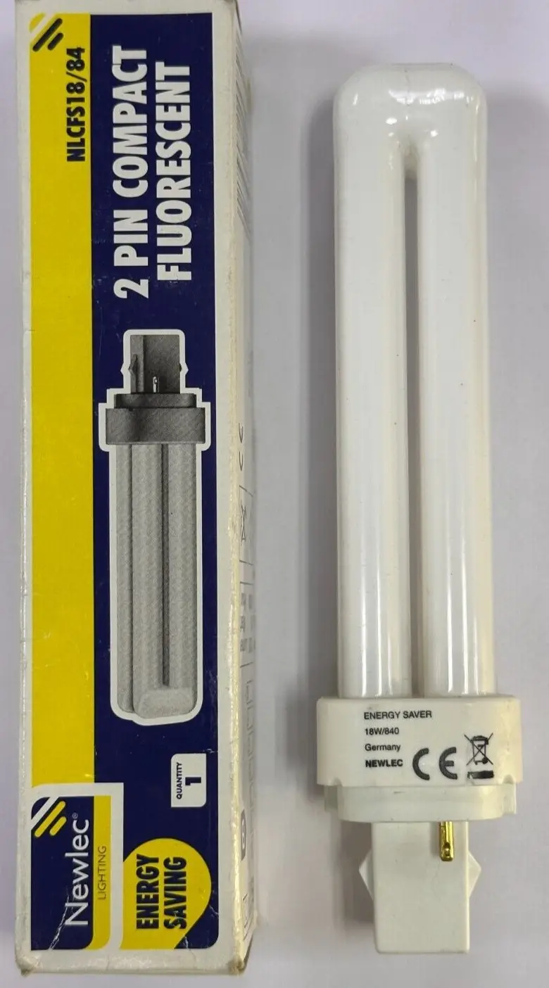 1x 18W Newlec G24d-2 2 pin Low Energy CFL BLD Light Bulb 4000K Cool White