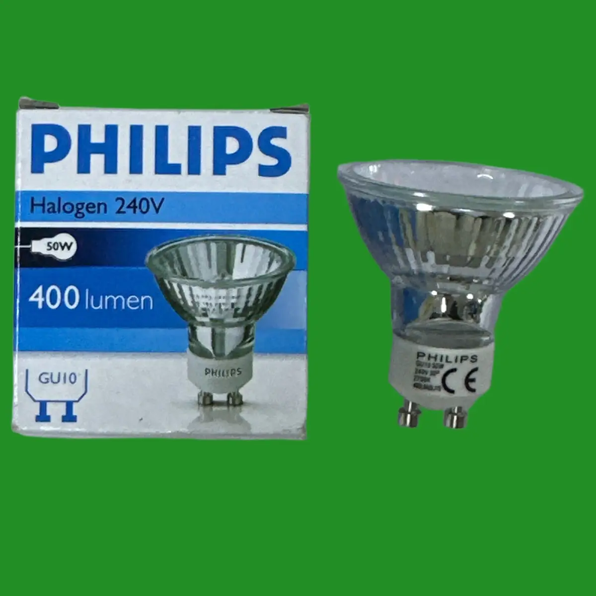 1x 50W Philips GU10 Dimmable Halogen Aluminium Reflector Spot Light Bulb Lamp