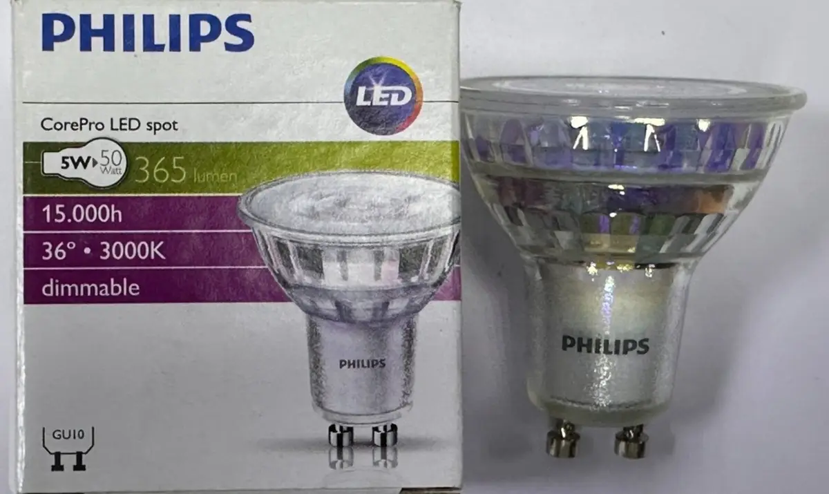 2x 5W (=50W) Philips Dimmable LED GU10 Par16 Reflector Spot Light Bulb 3000K