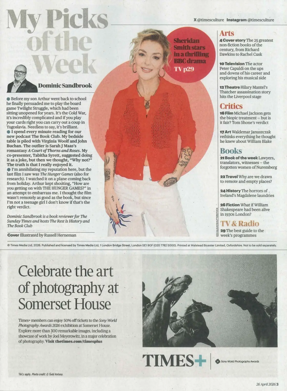 Sunday Times Culture Magazine: Sheridan Smith, Peter Capaldi, MJ Biopic, 26.4.26 - image 3 | Free standard UK delivery included | Discount Quality Products