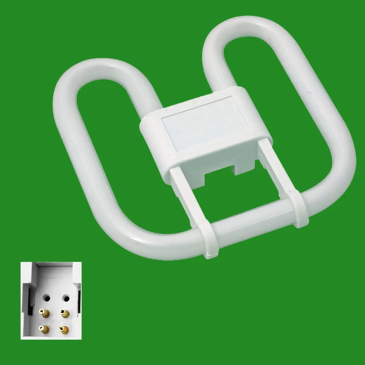 1x 28W GR10Q 4 Pin CFL 2D Tube Light Bulb Double D Square Lamp 3500K White