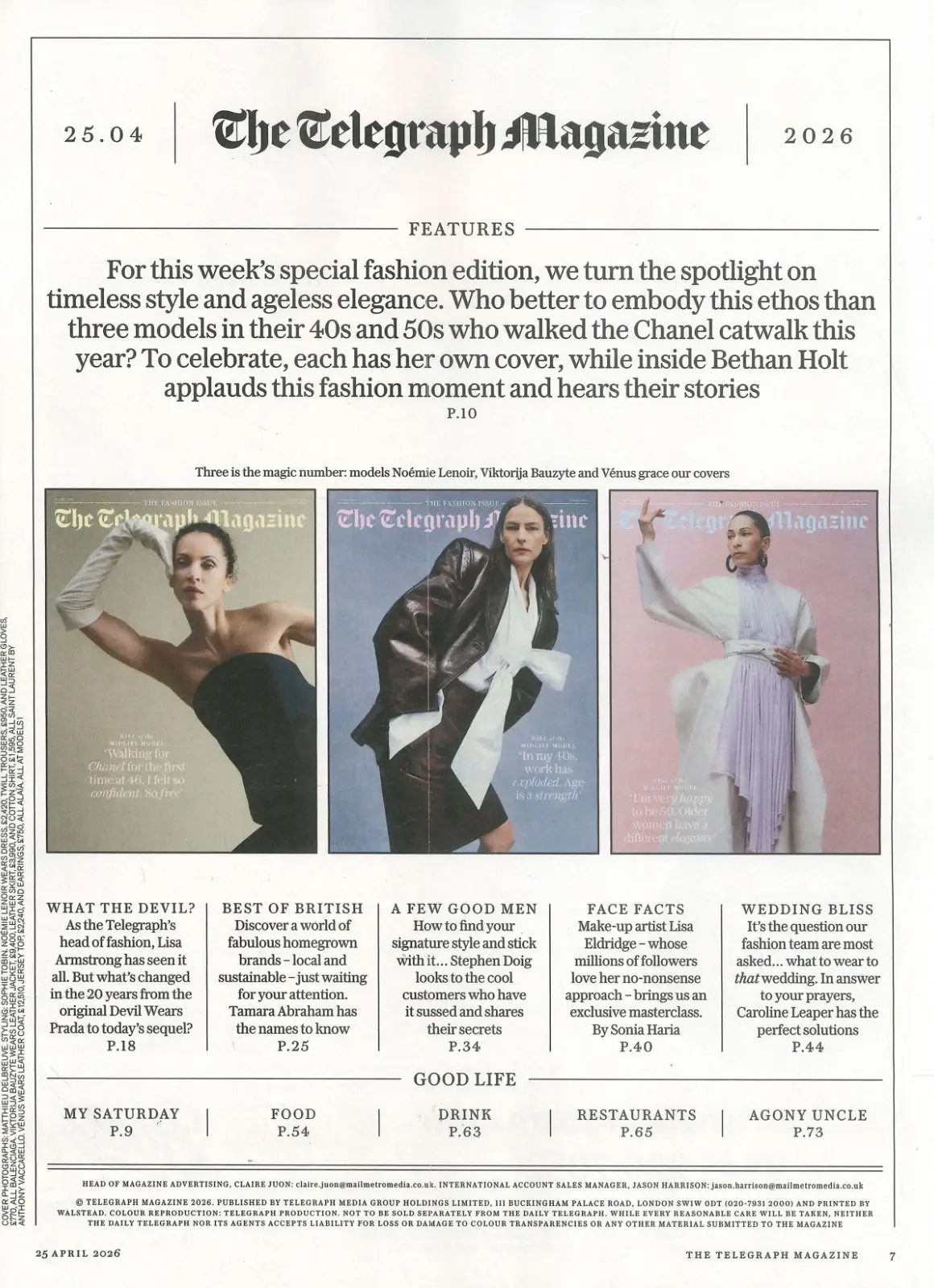 Telegraph Magazine Viktorija Bauzyte, Leah Wood, Richard Madeley, Style, 25.4.26 - image 3 | Free standard UK delivery included | Discount Quality Products