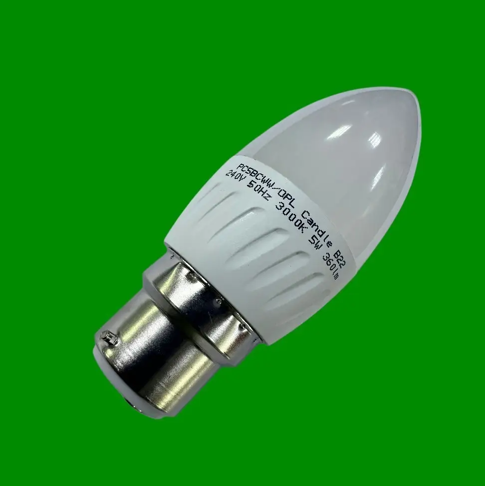 2x 5W (=35W) Meridian LED Candle Light Bulb BC B22 Bayonet 3000K Warm White Lamp - image 3 | Free standard UK delivery included | Discount Quality Products