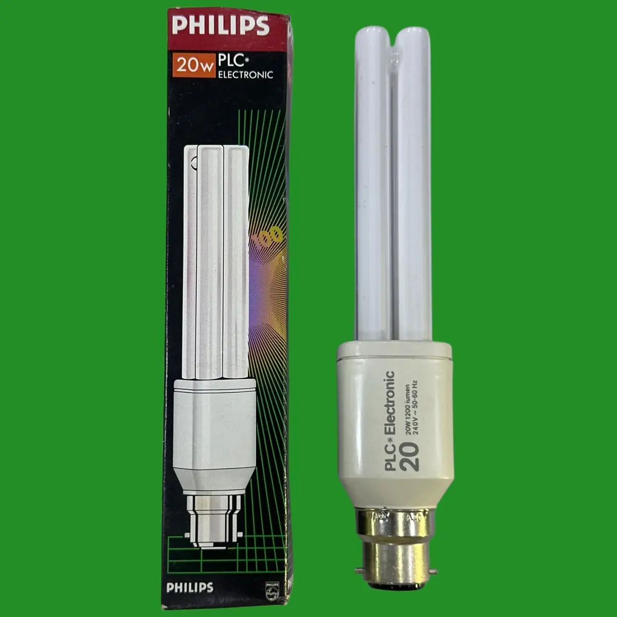 1x 20W (=100W) Philips Low Energy Power Saving CFL Stick Light Bulbs BC B22 Lamp