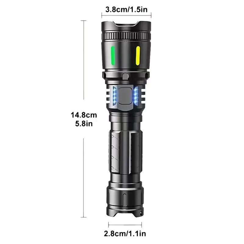 Rechargeable LED Tactical Flashlight High Lumens Zoom Torch 4 Power Modes IP65 - image 6 | Free standard UK delivery included | Discount Quality Products