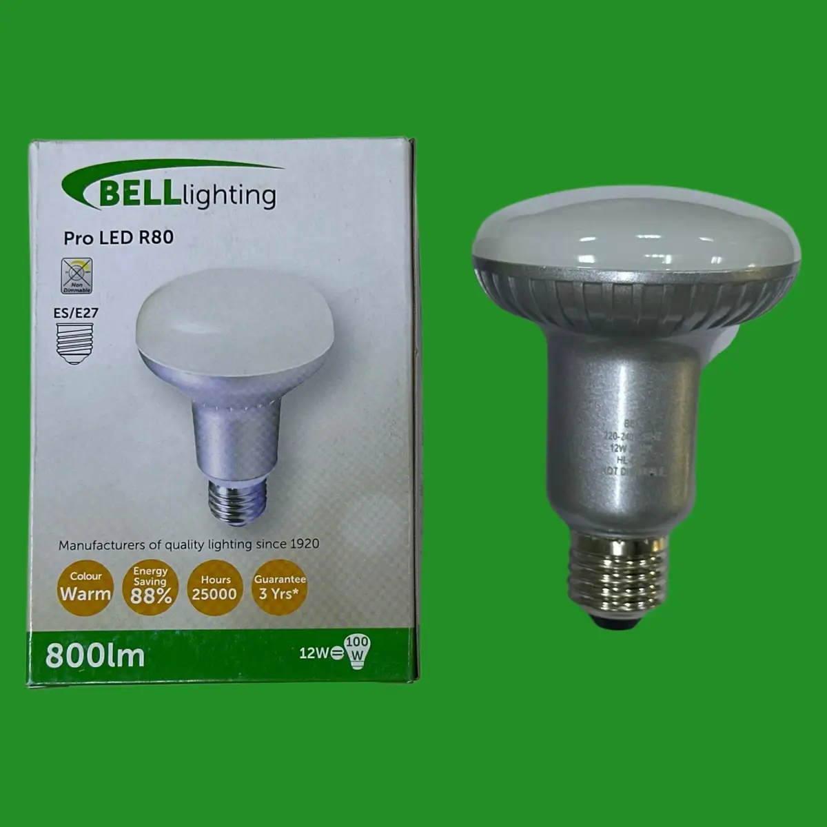 12W (=100W) BELL R80 LED Pearl Reflector Light Bulbs 3000K ES E27 Edison Screw