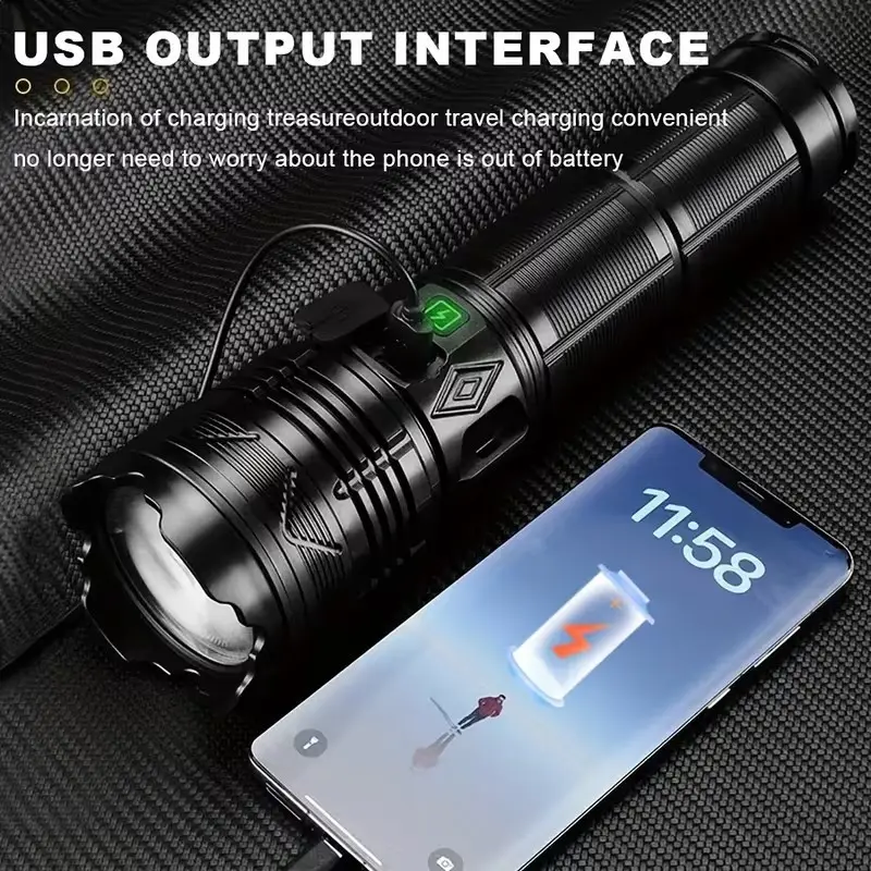 Large Rechargeable Camping Light LED Flashlight USB Torch 11 Modes High Power - image 3 | Free standard UK delivery included | Discount Quality Products