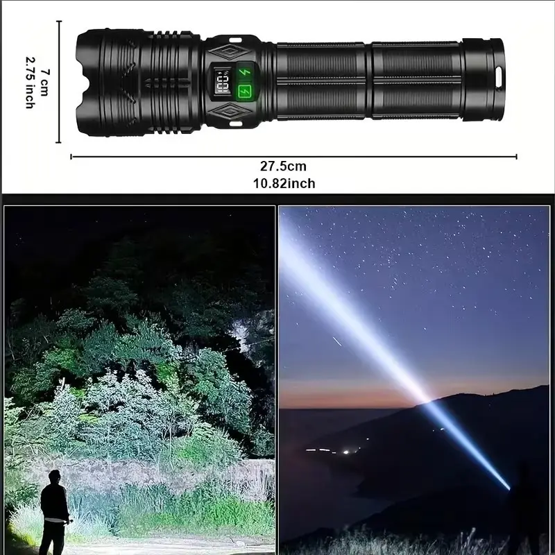 Large Rechargeable Camping Light LED Flashlight USB Torch 11 Modes High Power - image 6 | Free standard UK delivery included | Discount Quality Products
