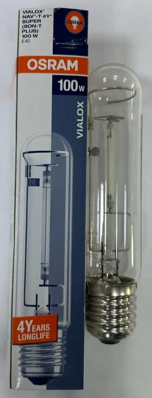 100W OSRAM Clear HPS High Pressure Sodium SON Tube Light Bulb GES E40 VIALOX 4Y