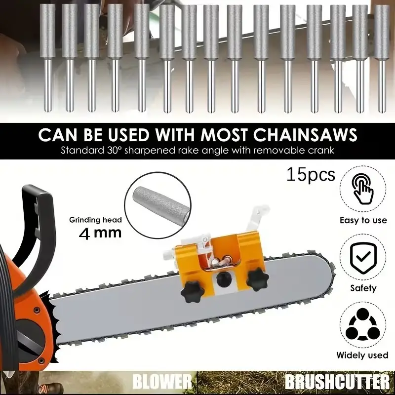 15x 4mm Diamond Chainsaw Sharpener Set Titanium Coated Grinding Bits Rotary Tool - image 3 | Free standard UK delivery included | Discount Quality Products