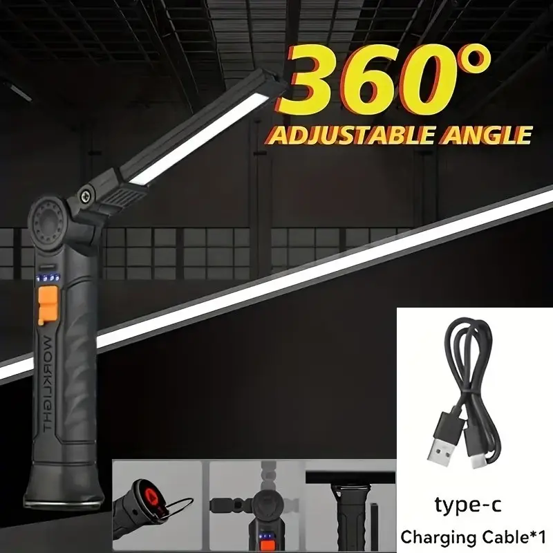 LED Work Light Magnetic Base USB-C Rechargeable 360° Rotating Torch 4 Modes W52 - image 5 | Free standard UK delivery included | Discount Quality Products