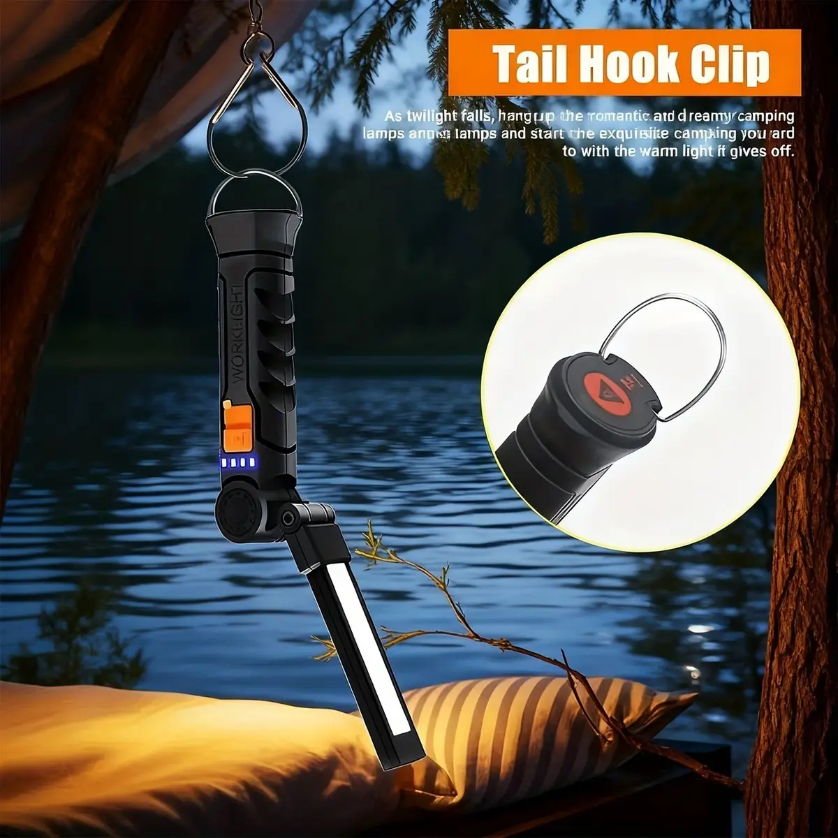 LED Work Light Magnetic Base USB-C Rechargeable 360° Rotating Torch 4 Modes W52 - image 9 | Free standard UK delivery included | Discount Quality Products