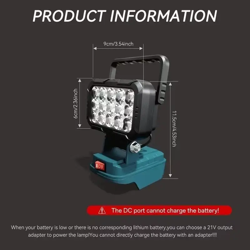 15 LED Work Light for Makita 18V Battery (Not Included) Spotlight Portable Lamp - image 7 | Free standard UK delivery included | Discount Quality Products