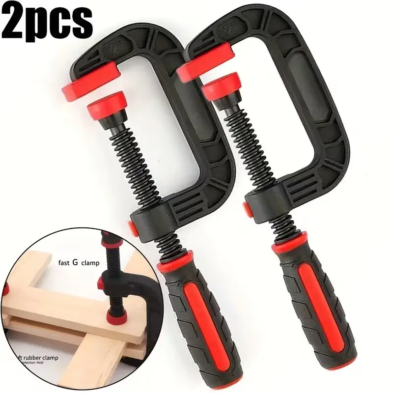 2x 7" Spring Clamps Heavy Duty Nylon Woodworking Clips Strong Grip Craft Clamp