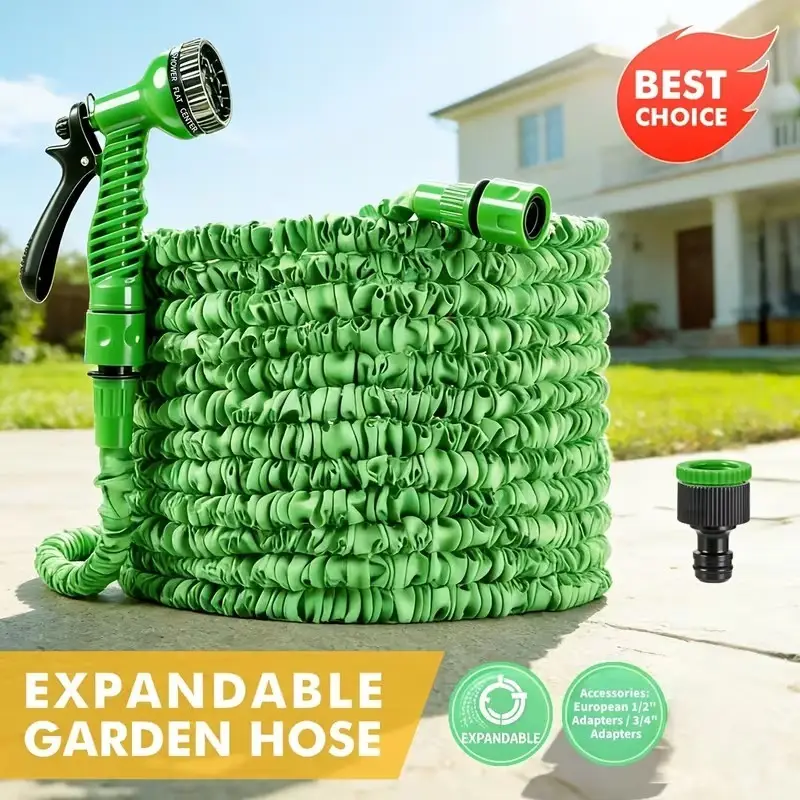 Expandable Garden Hose 61m Flexible Water Pipe &amp; 7-in-1 Spray Nozzle, Car Wash