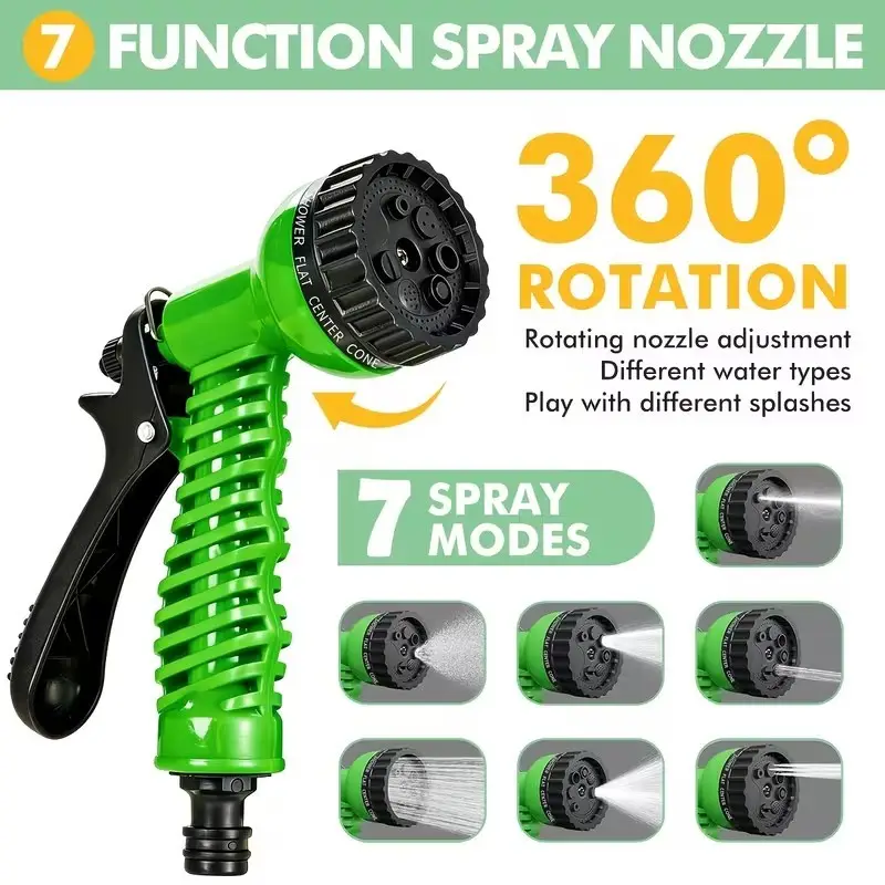 Expandable Garden Hose 61m Flexible Water Pipe & 7-in-1 Spray Nozzle, Car Wash - image 4 | Free standard UK delivery included | Discount Quality Products