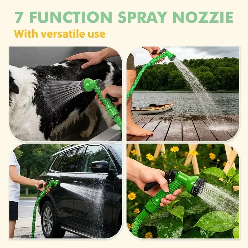 Expandable Garden Hose 61m Flexible Water Pipe & 7-in-1 Spray Nozzle, Car Wash - image 5 | Free standard UK delivery included | Discount Quality Products