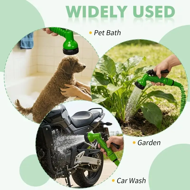 Expandable Garden Hose 61m Flexible Water Pipe & 7-in-1 Spray Nozzle, Car Wash - image 7 | Free standard UK delivery included | Discount Quality Products
