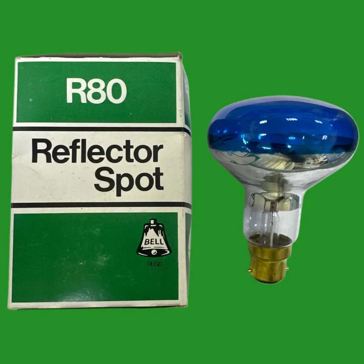 60W BELL R80 Blue Coloured Reflector Dimmable Spot Light Bulb BC B22 Bayonet