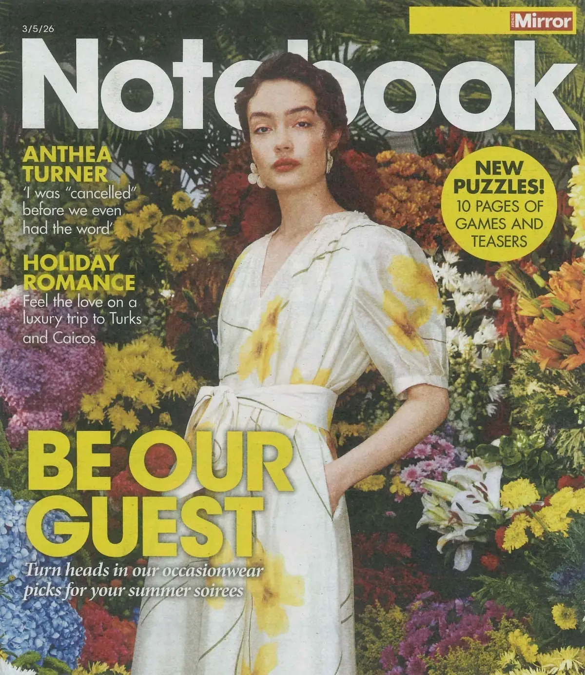 Sunday Mirror Notebook Magazine: Anthea Turner, Summer Soiree Fashion, 3.5.26