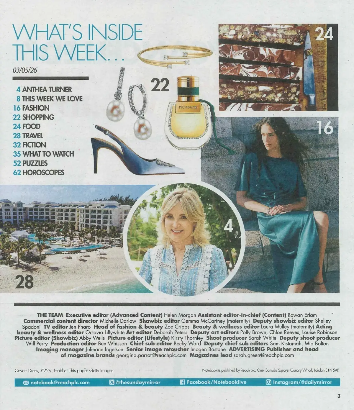 Sunday Mirror Notebook Magazine: Anthea Turner, Summer Soiree Fashion, 3.5.26 - image 3 | Free standard UK delivery included | Discount Quality Products