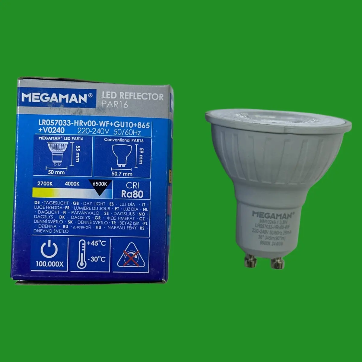3.3W =50W Megaman LED GU10 Par16 Reflector Spot Light Bulbs 6500K Daylight White - image 2 | Free standard UK delivery included | Discount Quality Products