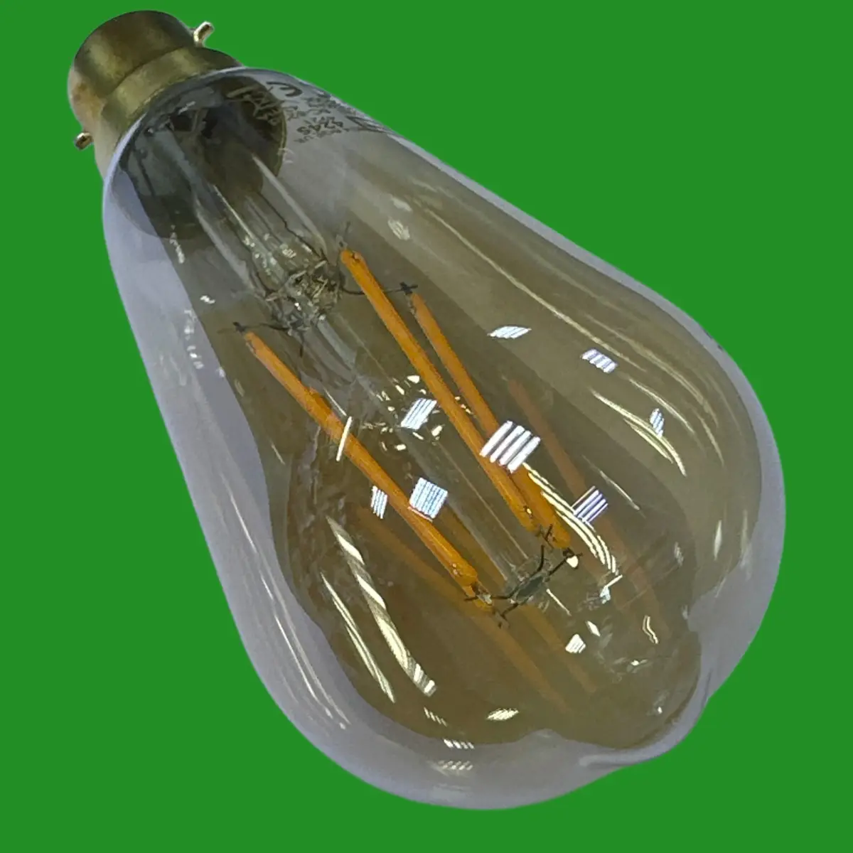 2x 7.5W Crompton ST64 LED Filament Antique Bronze Dimmable Light Bulb B22 2200K - image 2 | Free standard UK delivery included | Discount Quality Products