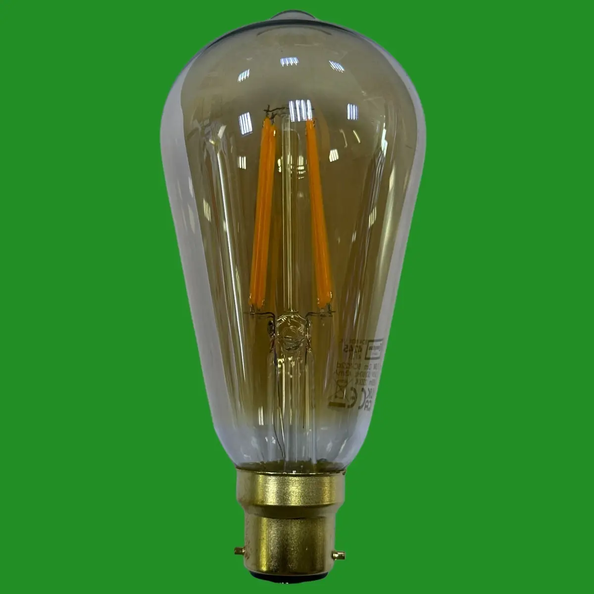 2x 7.5W Crompton ST64 LED Filament Antique Bronze Dimmable Light Bulb B22 2200K - image 3 | Free standard UK delivery included | Discount Quality Products