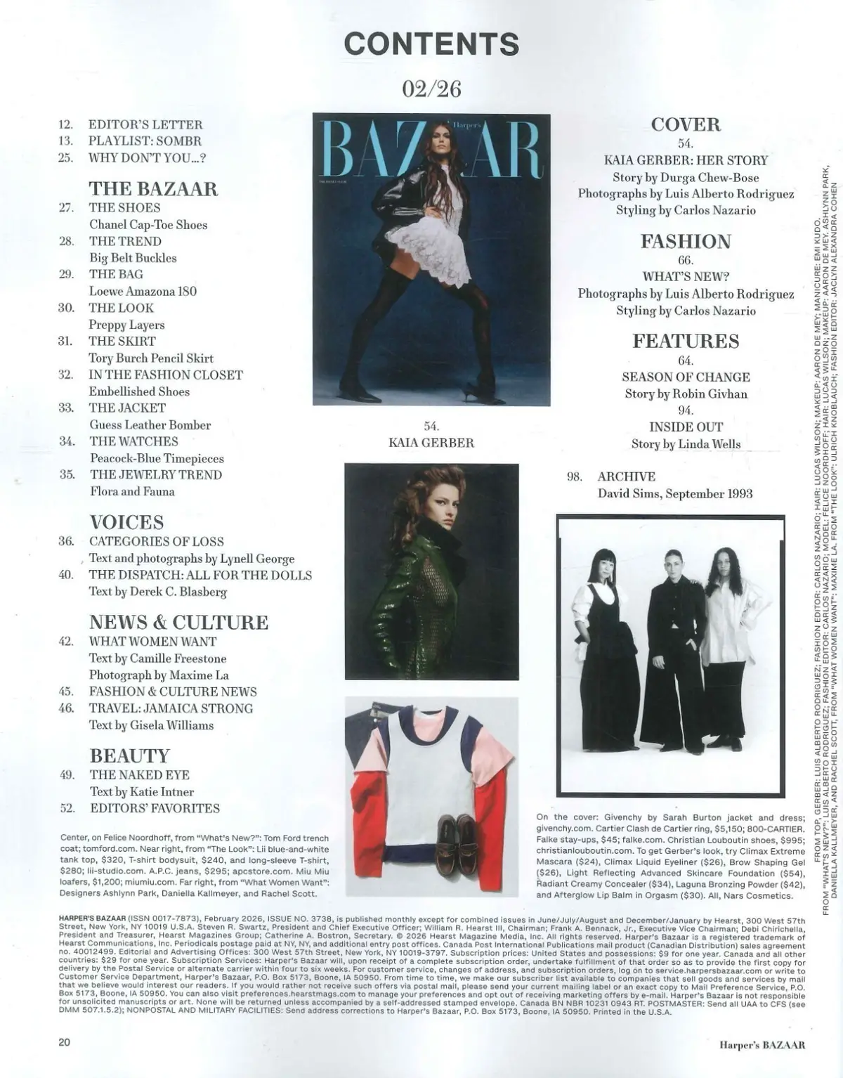 Harper's Bazaar USA Magazine: Kaia Gerber, David Sims, Sombr, Fashion, Feb 2026 - image 3 | Free standard UK delivery included | Discount Quality Products