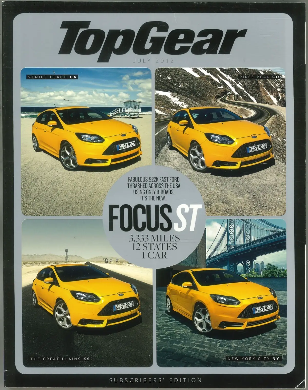 BBC Top Gear Magazine Issue 232, Ford Focus ST, Pagani, July 2012 (Small Crease)