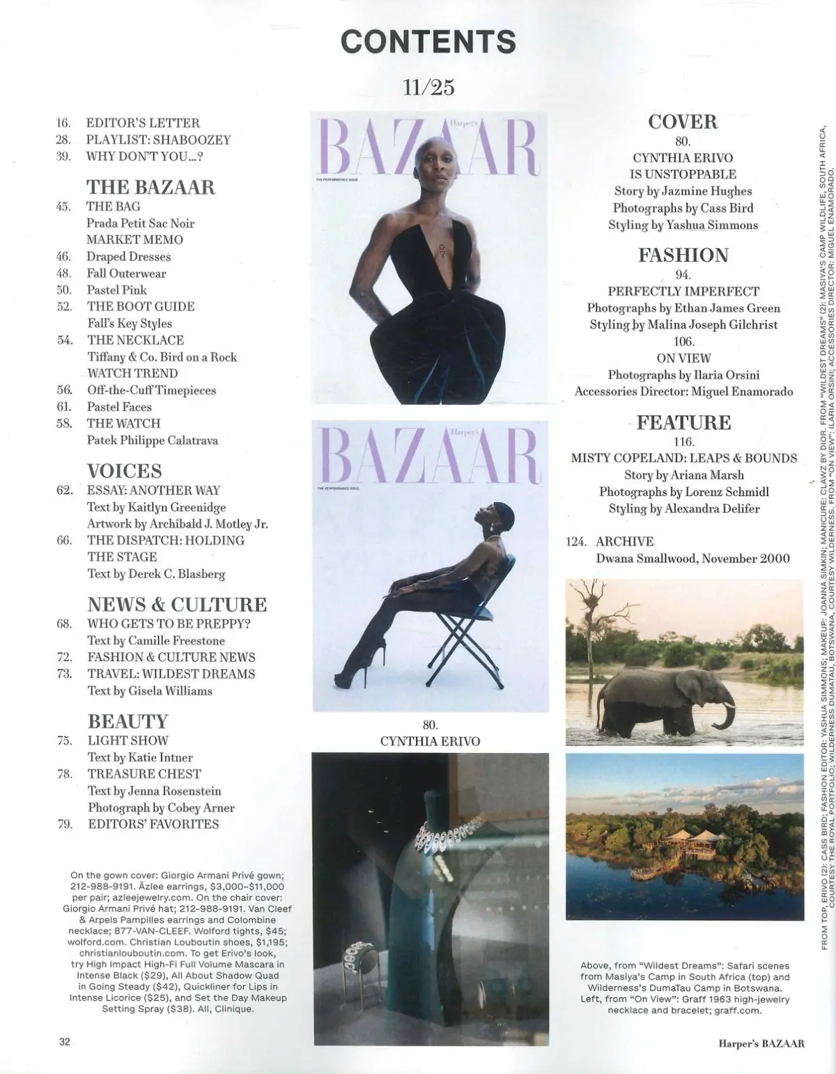 Harper's Bazaar USA Magazine: Cynthia Erivo, Dwana Smallwood, Fashion, Nov 2025 - image 3 | Free standard UK delivery included | Discount Quality Products