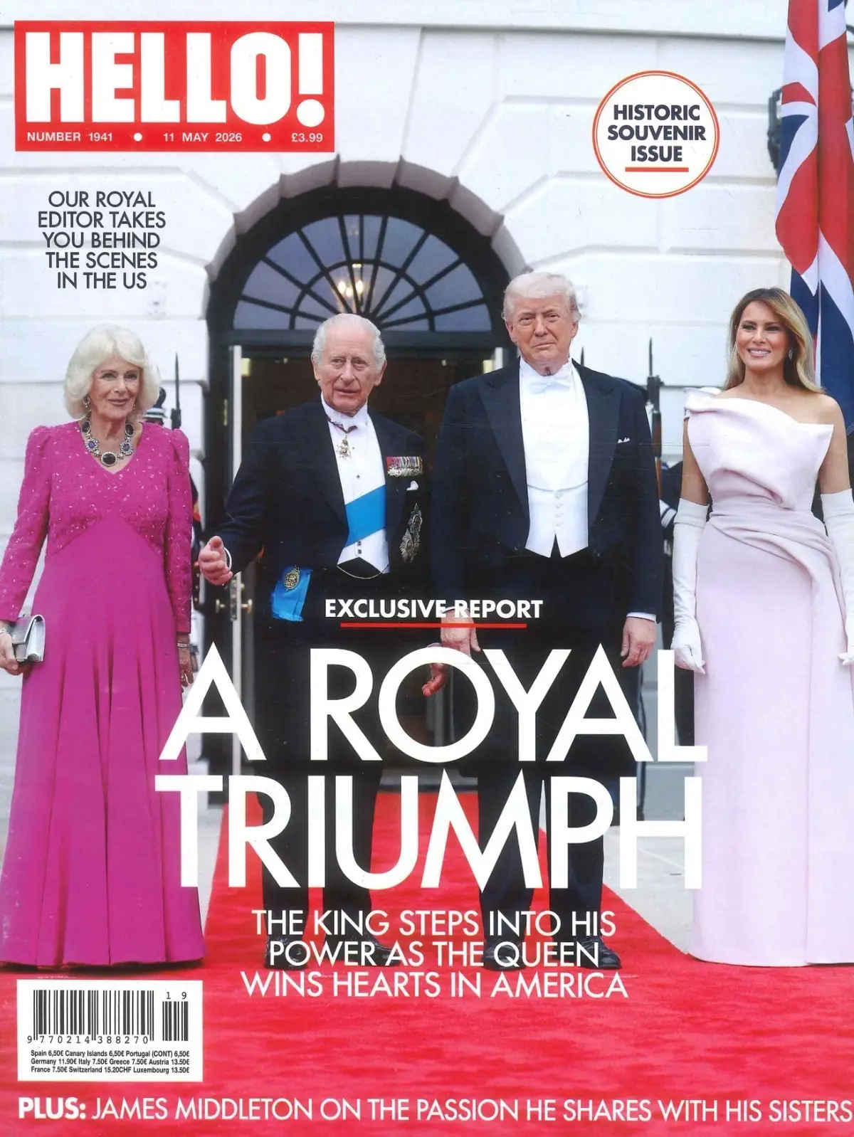 HELLO! Magazine: King Charles US State Visit, Donald Trump, Melania, 11.5.26