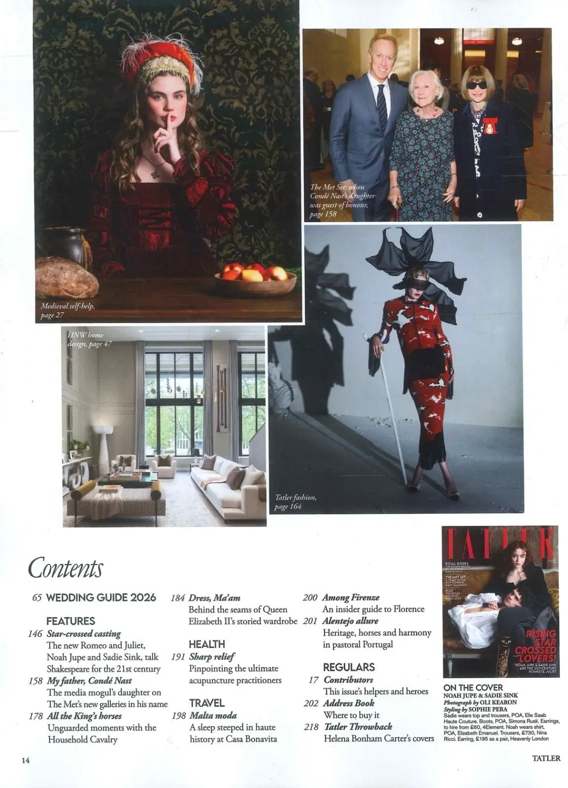 TATLER Magazine: Noah Jupe, Sadie Sink, King's Guard, Wedding Guide, May 2026 - image 4 | Free standard UK delivery included | Discount Quality Products