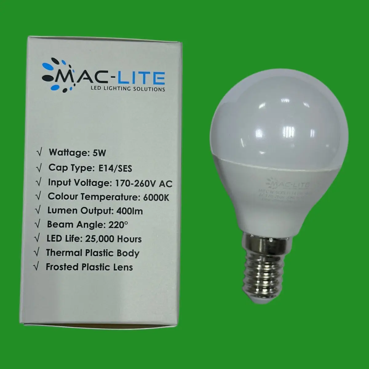 4x 5W (=40W) LED Round Golf Light Bulbs 6000K Daylight Cool White SES E14 Lamps - image 2 | Free standard UK delivery included | Discount Quality Products