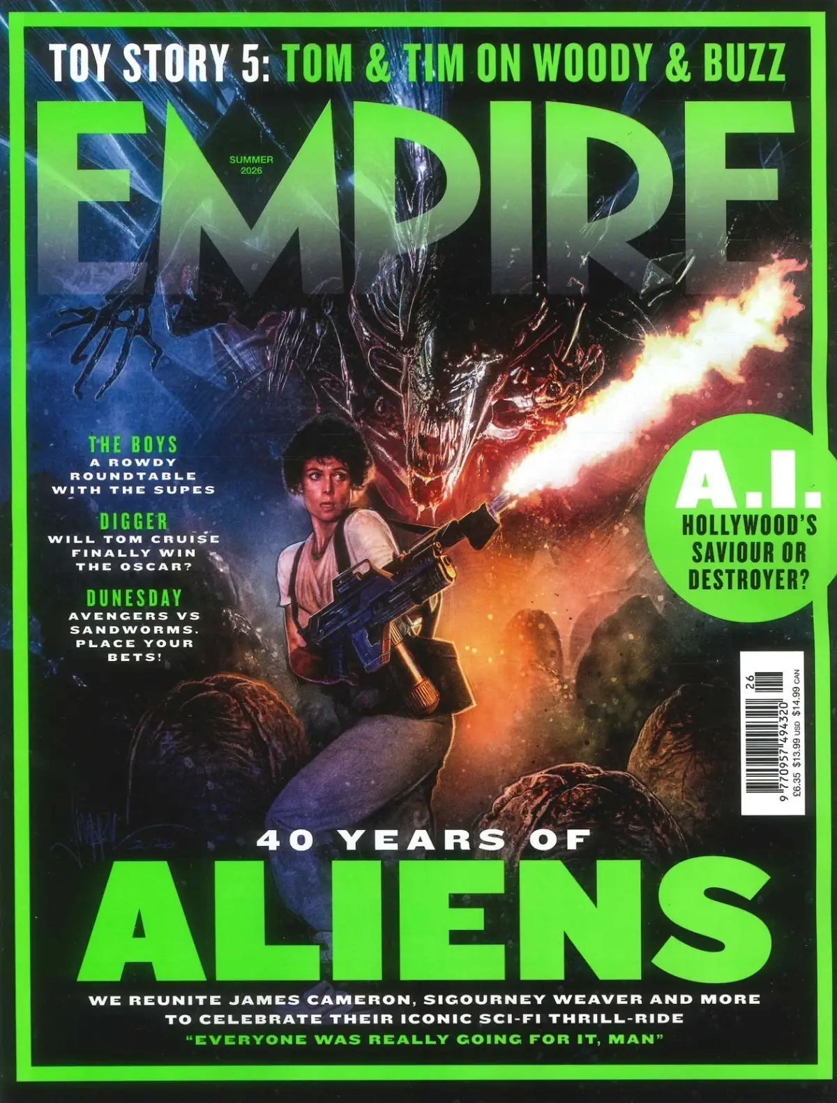 Empire Magazine 40 Years of Aliens, James Cameron, Sigourney Weaver, Summer 2026