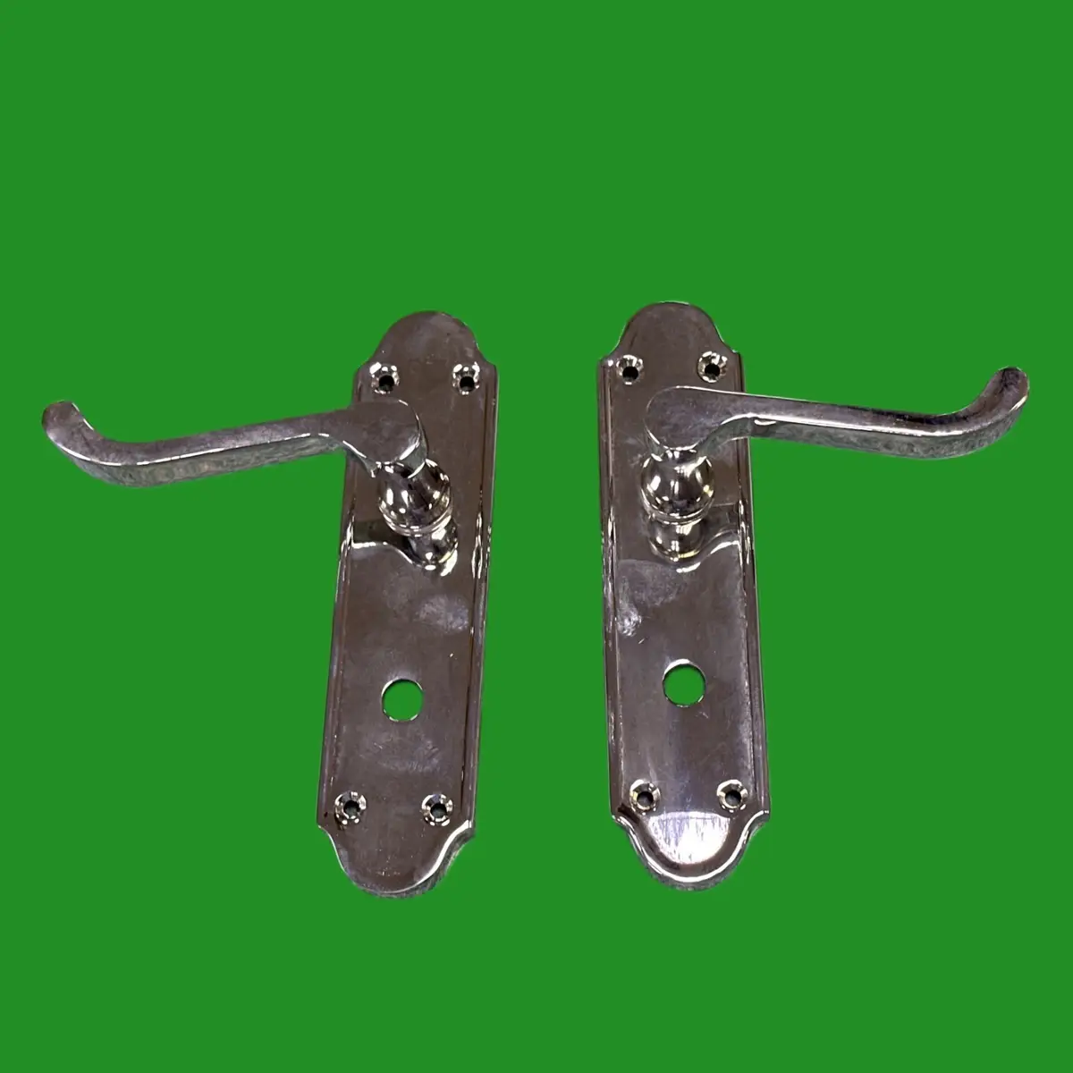 Frelan Sherborne Scroll Lever Latch Bathroom Lock Door Handle Polished Nickel - image 4 | Free standard UK delivery included | Discount Quality Products