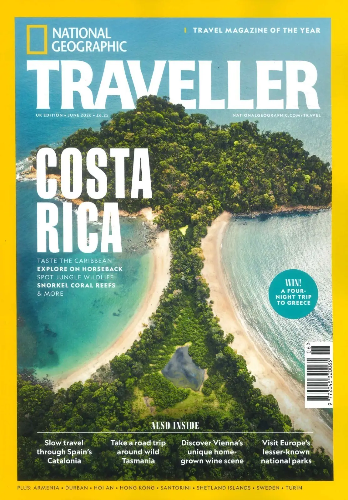 National Geographic Traveller Magazine: Costa Rica, Spain, Tasmania, June 2026