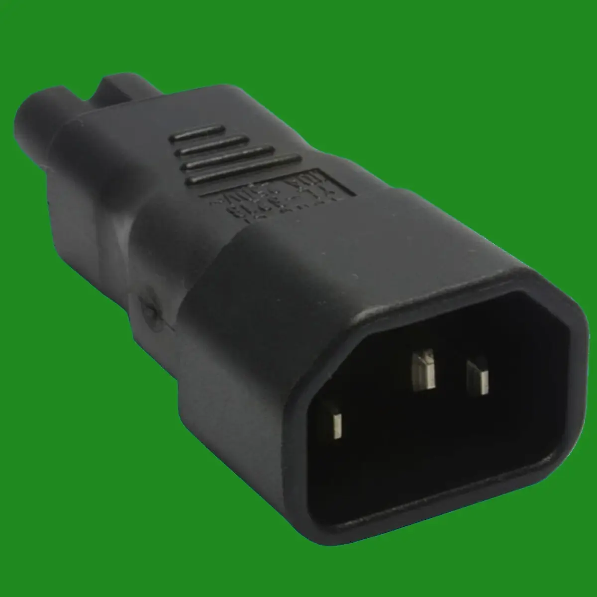 Black IEC Socket C14 Male Pin to Figure 8 Eight Male C7 Plug Converter Adaptor - image 2 | Free standard UK delivery included | Discount Quality Products