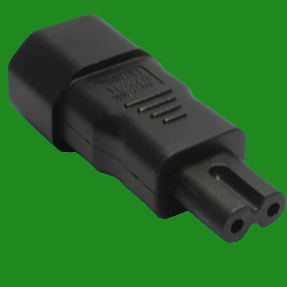 Black IEC Socket C14 Male Pin to Figure 8 Eight Male C7 Plug Converter Adaptor - image 3 | Free standard UK delivery included | Discount Quality Products