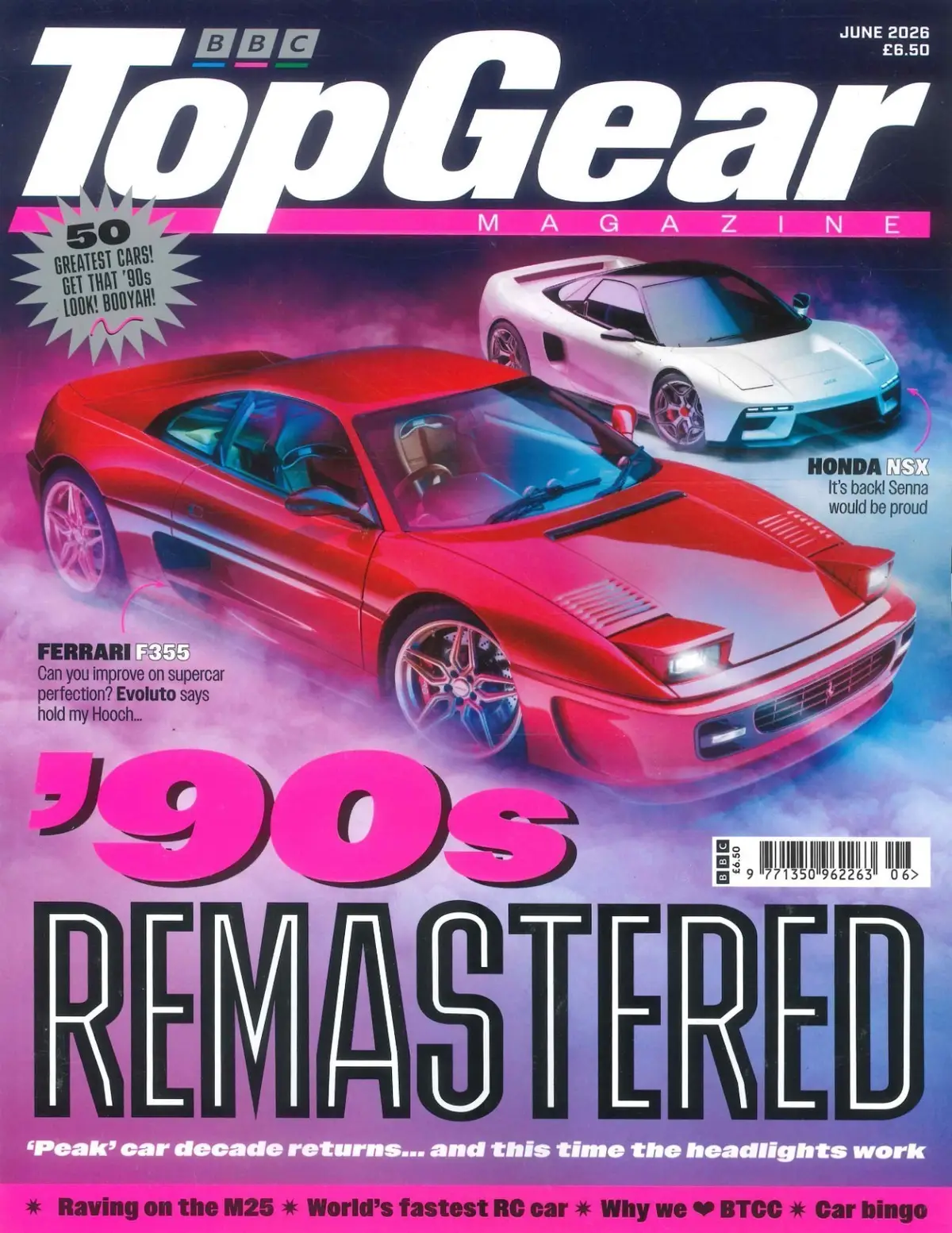 BBC Top Gear Magazine #408, '90s Remastered Ferrari F355, Honda NSX, June 2026