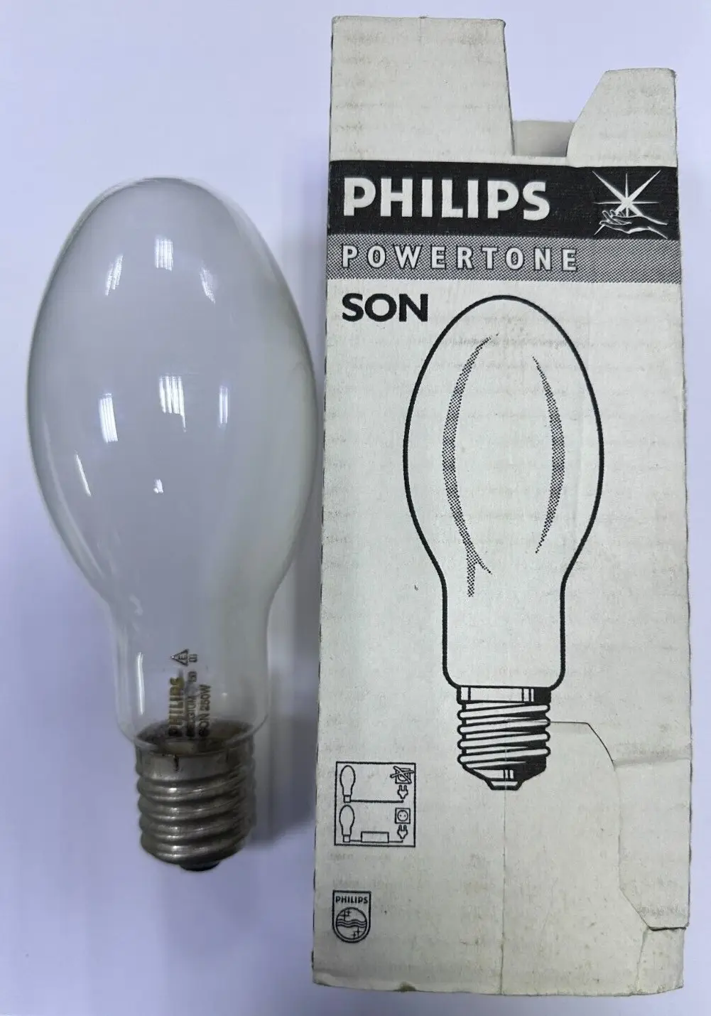 1x 250W Philips HPS High Pressure Sodium SON Elliptical Flood Light Bulb GES E40
