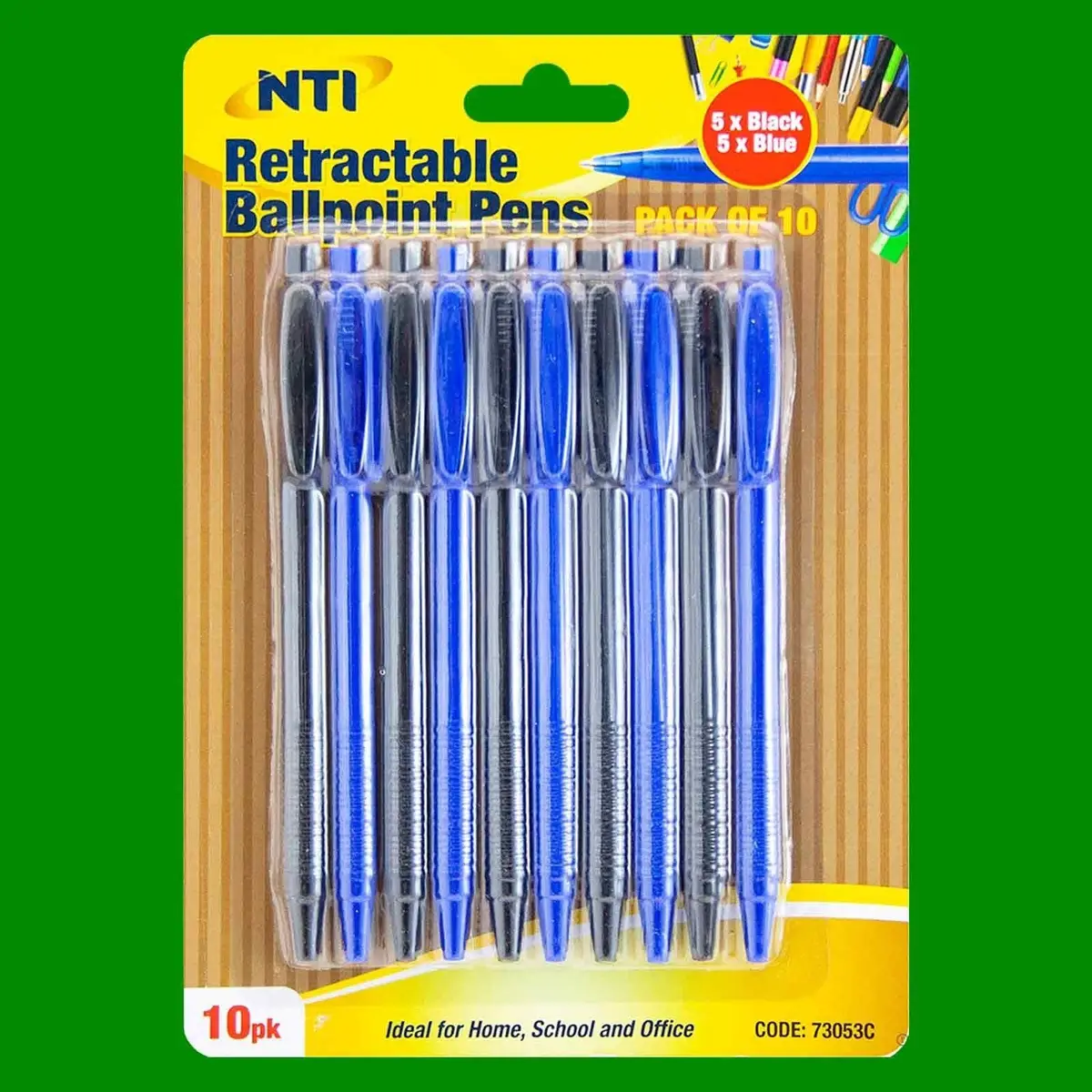 Retractable Ballpoint Pens 10 Pack (5 Black &amp; 5 Blue) Home, Office, School Pen